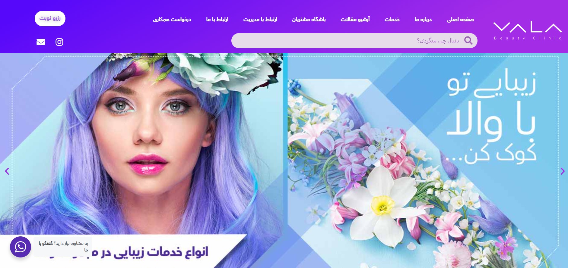 Designing website for beauty complex  (vala vlinic)